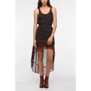 Ecote Urban Outfitters Paisley Floral Mini Dress Lace High Low Boho M New