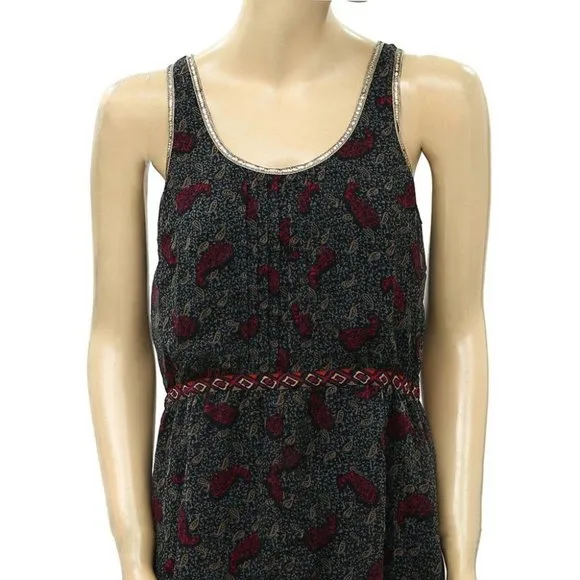 Ecote Urban Outfitters Paisley Floral Mini Dress Lace High Low Boho M New