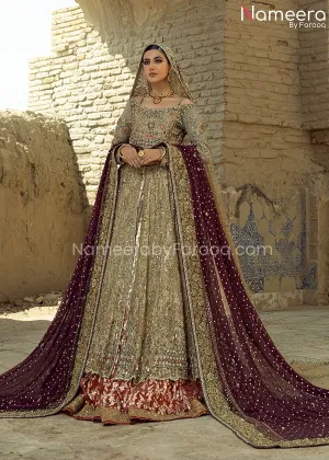Embellished Bridal Gown Lehenga Pakistani Dress #BS670