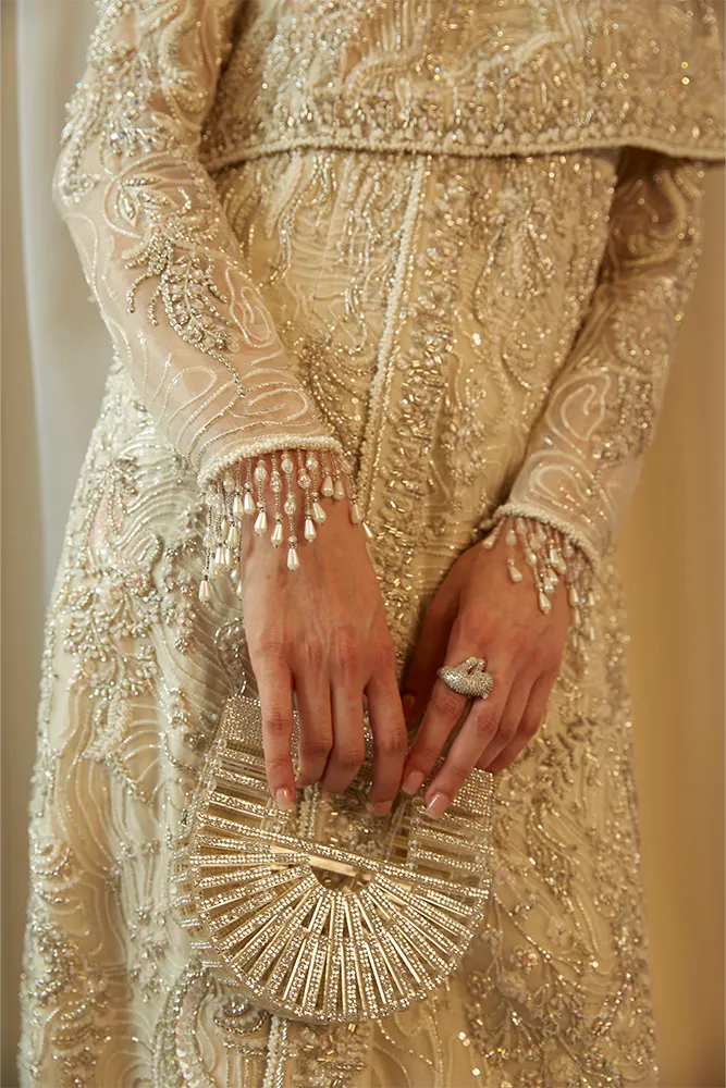 Embellished Front Open Gown Pakistani Wedding Dress