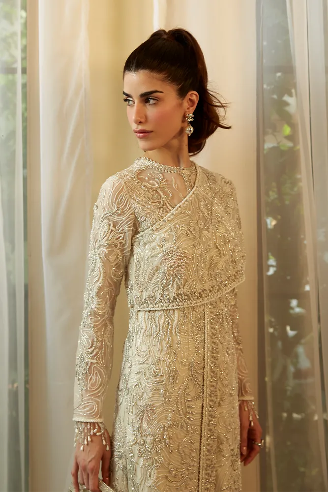 Embellished Front Open Gown Pakistani Wedding Dress
