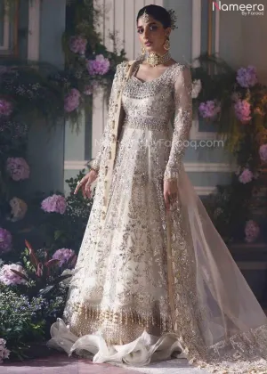 Embellished Ivory Lehenga Simple Wedding Wear #BN1017