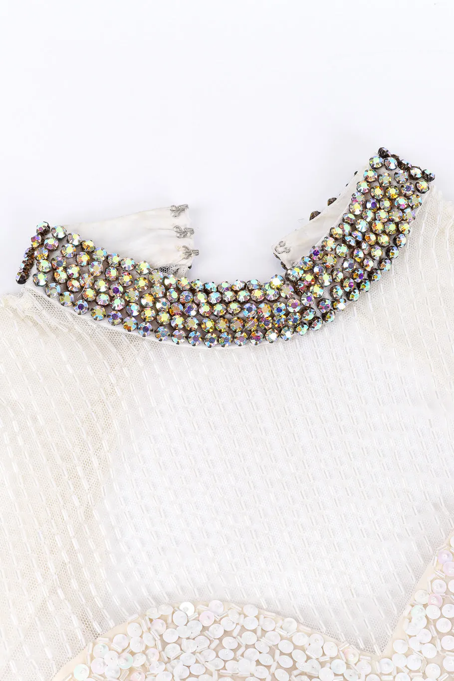 Embellished Long Sleeve Mesh Gown