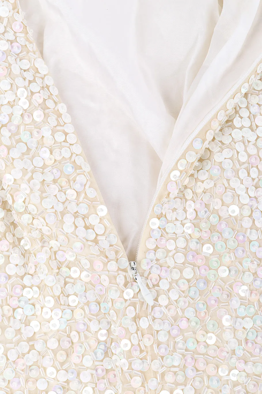 Embellished Long Sleeve Mesh Gown