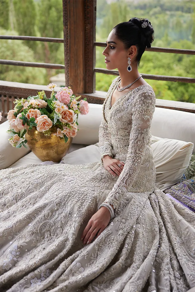 Embellished Pakistani Bridal Dress in Royal Gown Style