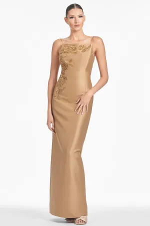 Embellished Pryce Gown - Chestnut Gold