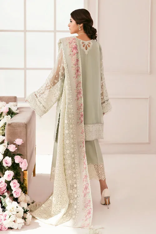 Embroidered Green Pakistani Party Dress in Chiffon