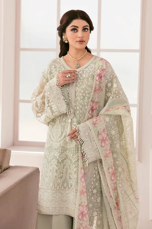 Embroidered Green Pakistani Party Dress in Chiffon