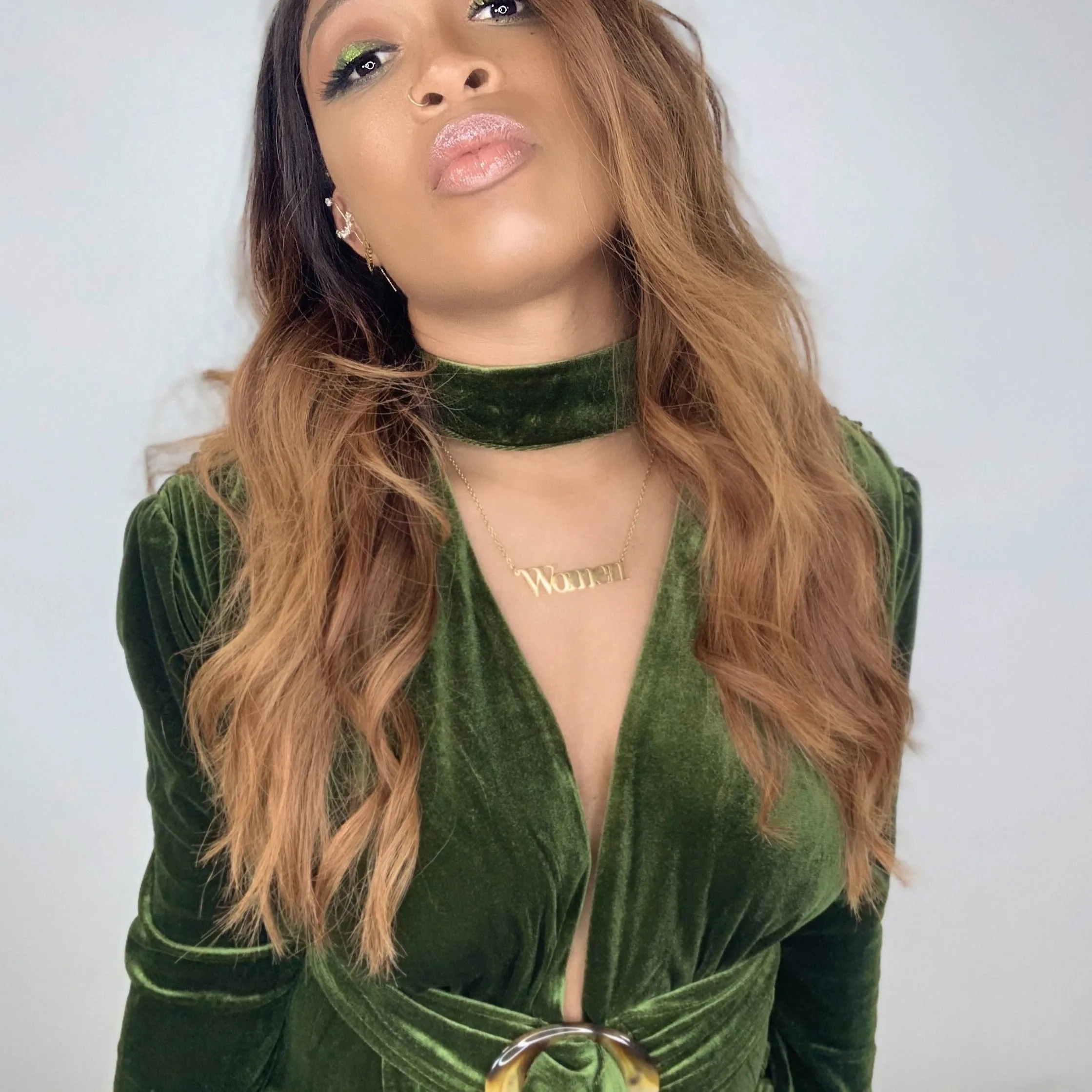 Emerald Green Velvet Dress