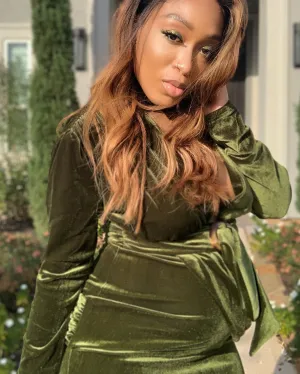 Emerald Green Velvet Dress