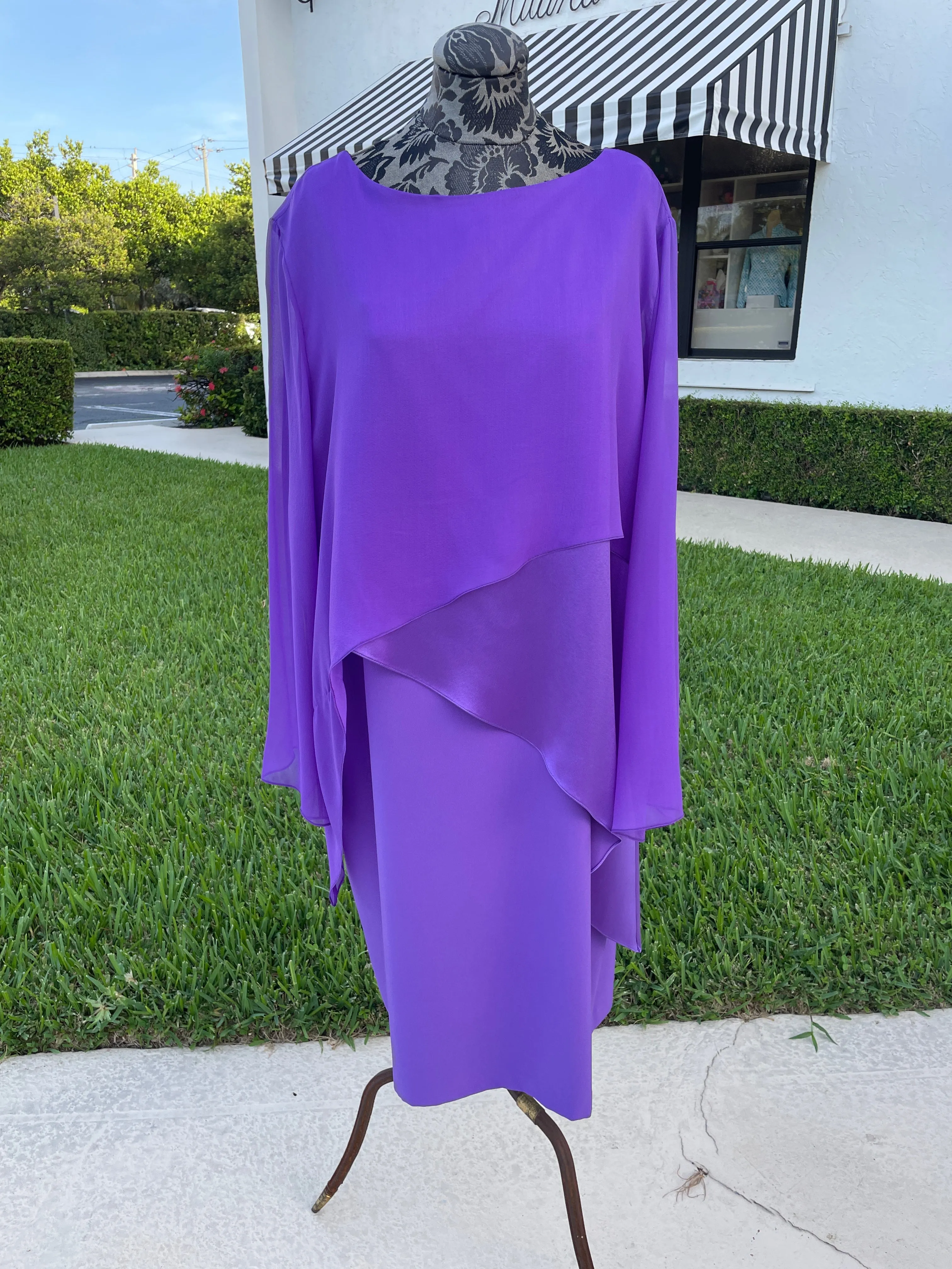 Emmelle Silk and Chiffon Layered Dress