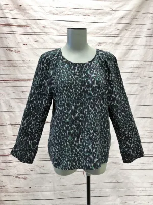 Equipment Blouse Abeline Leopard Print Silk Size Extra Small Bell Sleeve Top