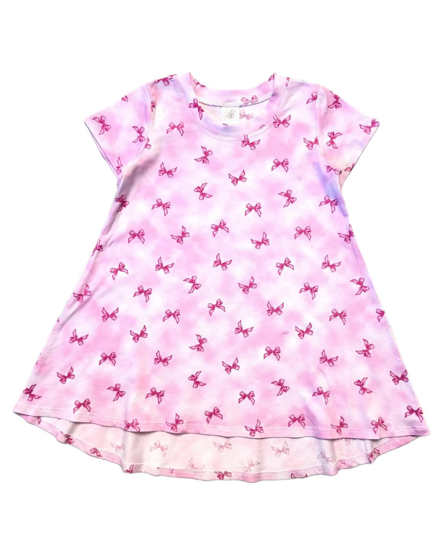 esme- Ribbon Bows Short Sleeve Hi-Low Dress