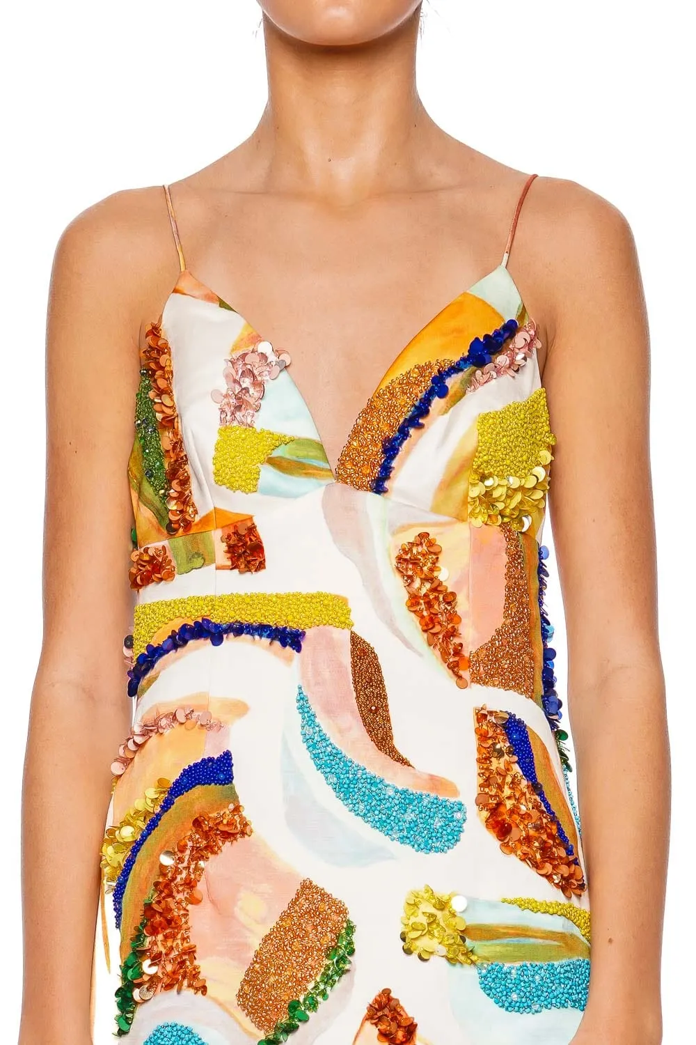 Essex Cubist Canyon Embellished Mini Dress