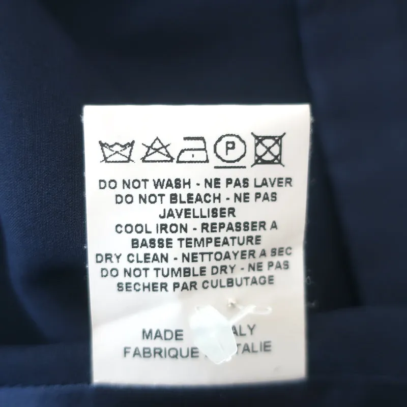 Etro Tank Top Navy Stretch Silk Satin Size 40 Sleeveless Blouse