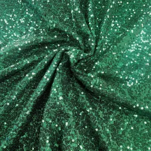 Euro Sequin Fabric Bottle Green 130cm