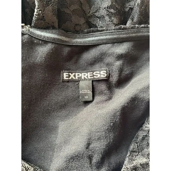 Express Black Lace Strapless Dress