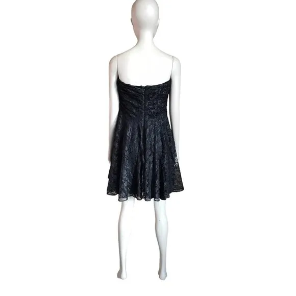 Express Black Lace Strapless Dress