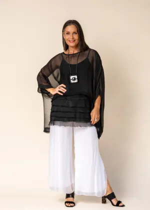 Farah Silk Top in Onyx