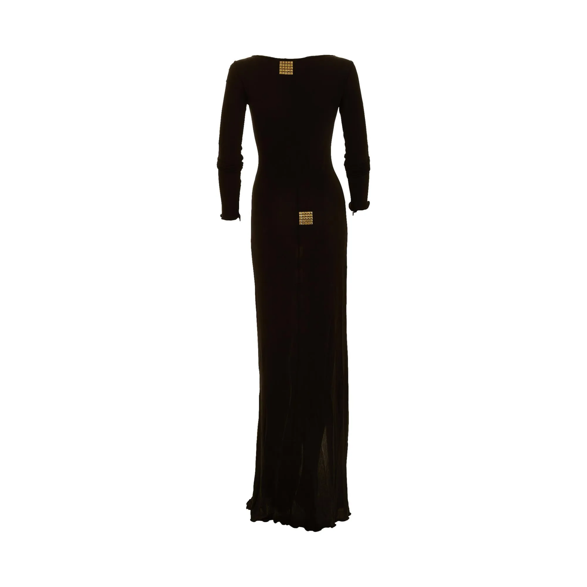 Fendi Black Embellished High Slit Gown