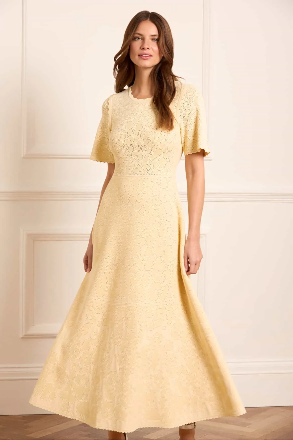 Floral Pointelle Knit Gown