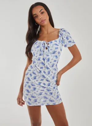 Floral Puff Sleeve Mini Dress