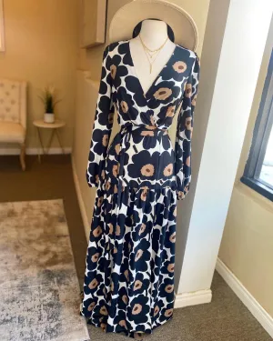 Floral Ruffle Backless Slit Dress