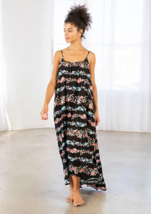 Floral Stripe Maxi Dress