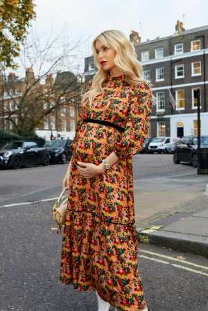 Florals maternity and breastfeeding dress