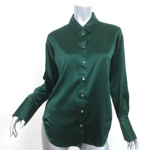 FRAME The Standard Shirt Pine Stretch Silk Size Extra Small Long Sleeve Top NEW