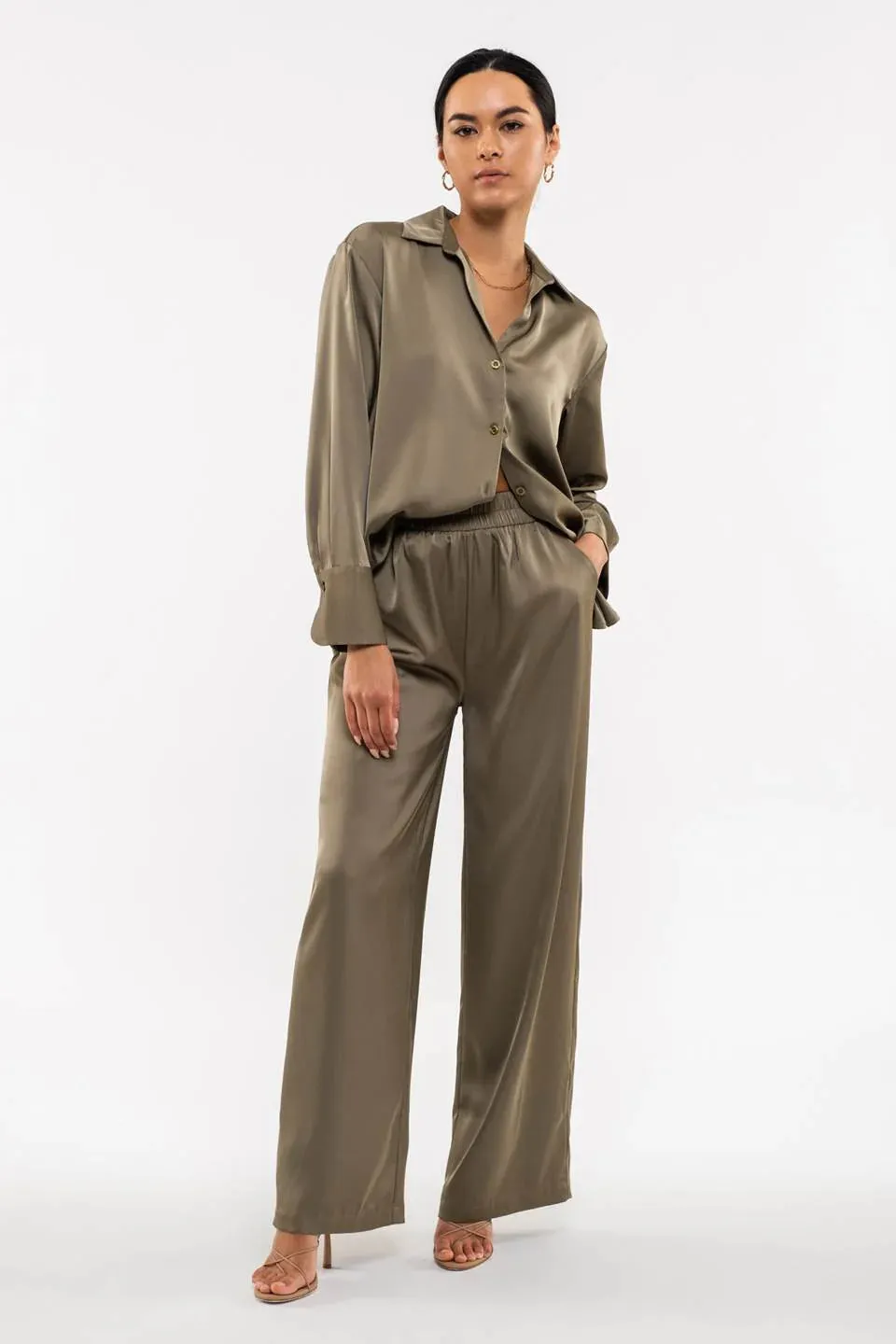 Fresh Style Satin Long Sleeve Top-Multiple Colors Available