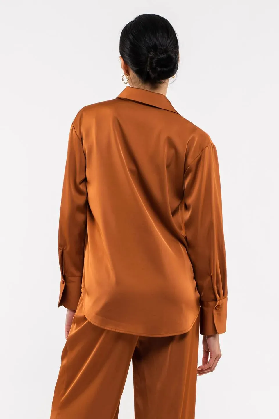 Fresh Style Satin Long Sleeve Top-Multiple Colors Available