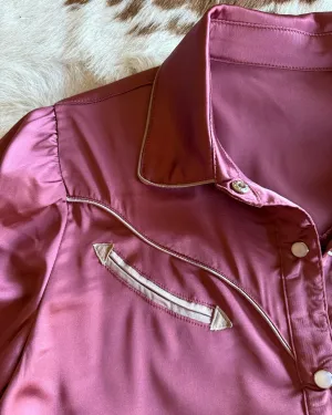 Frisco Satin Long Sleeved Pearl Snap Shirt