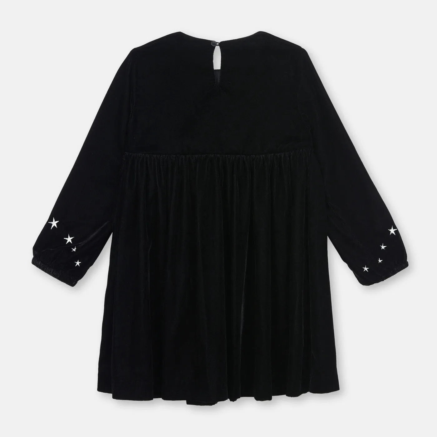 Girls Georgina Embroidered Velvet Dress