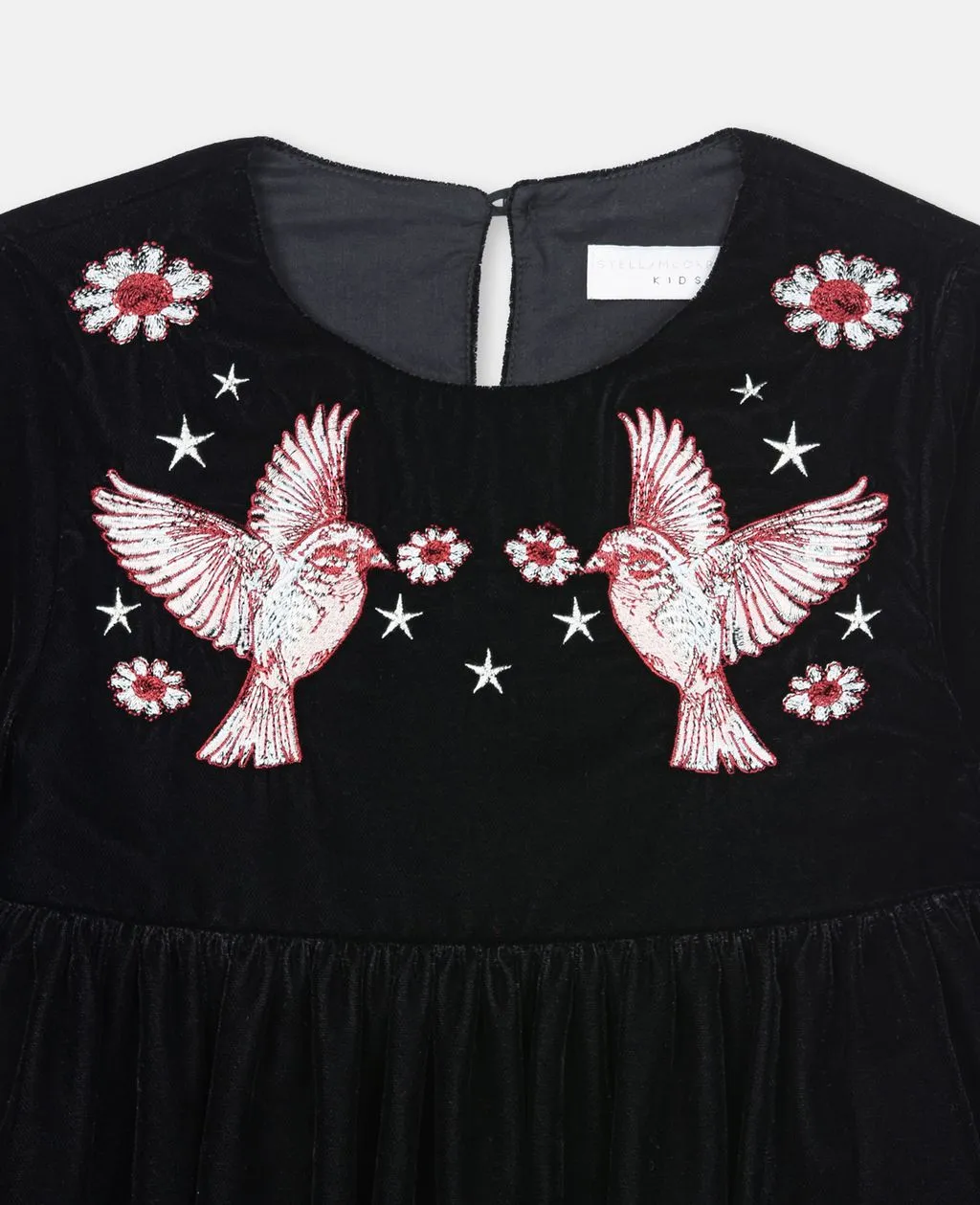 Girls Georgina Embroidered Velvet Dress