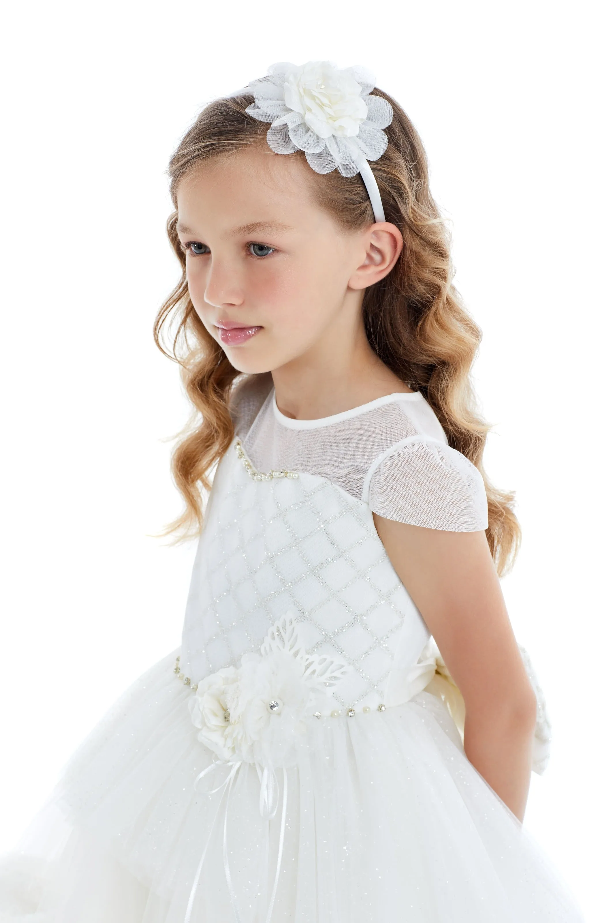 Girls High Low White Dress
