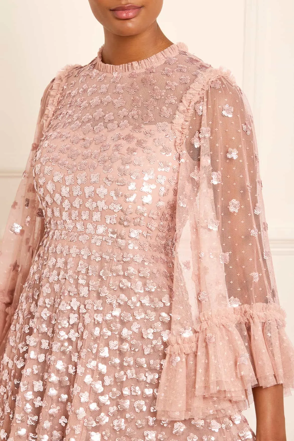Glisten Long Sleeve Ankle Gown