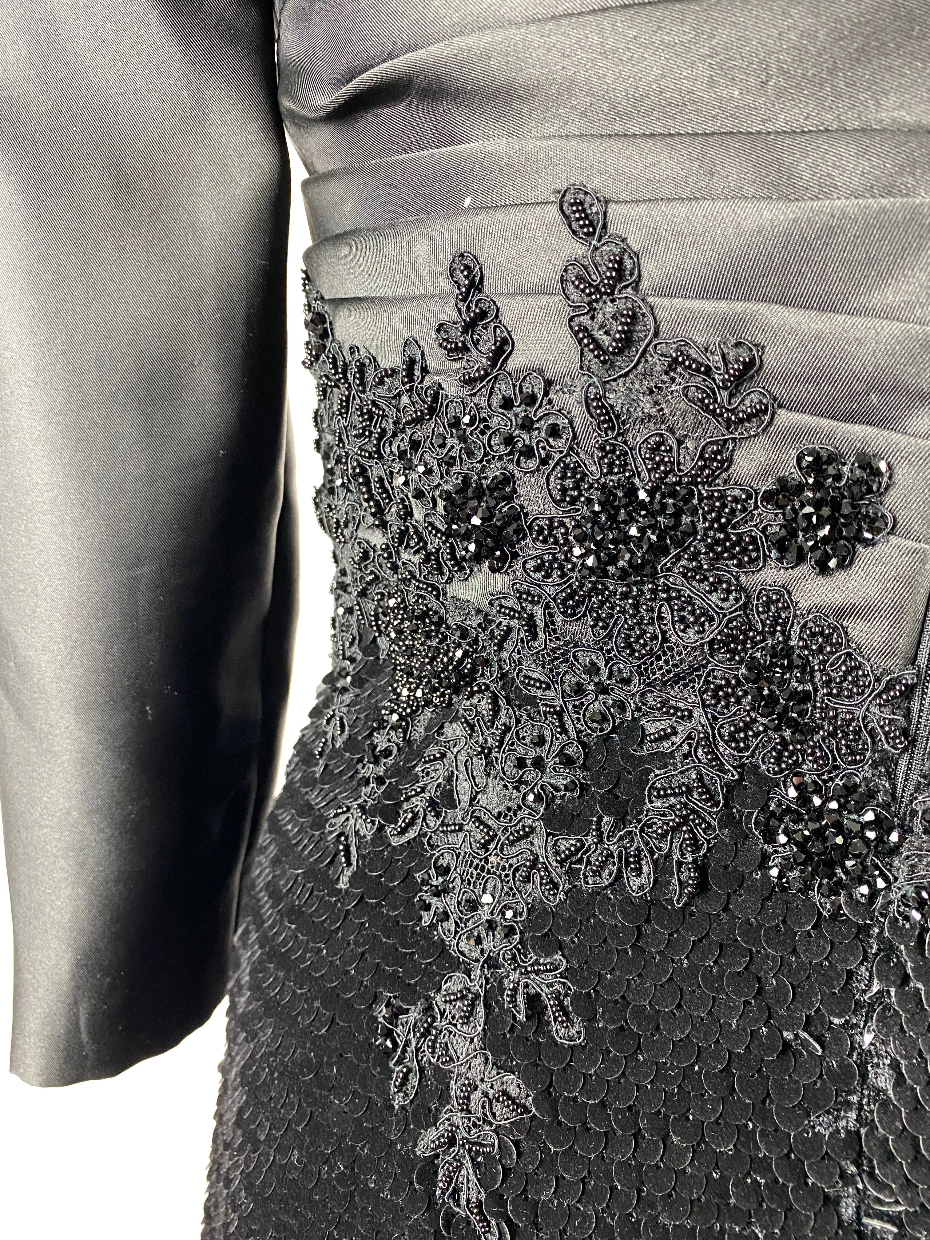GN • Feathers and Velour sequins gown