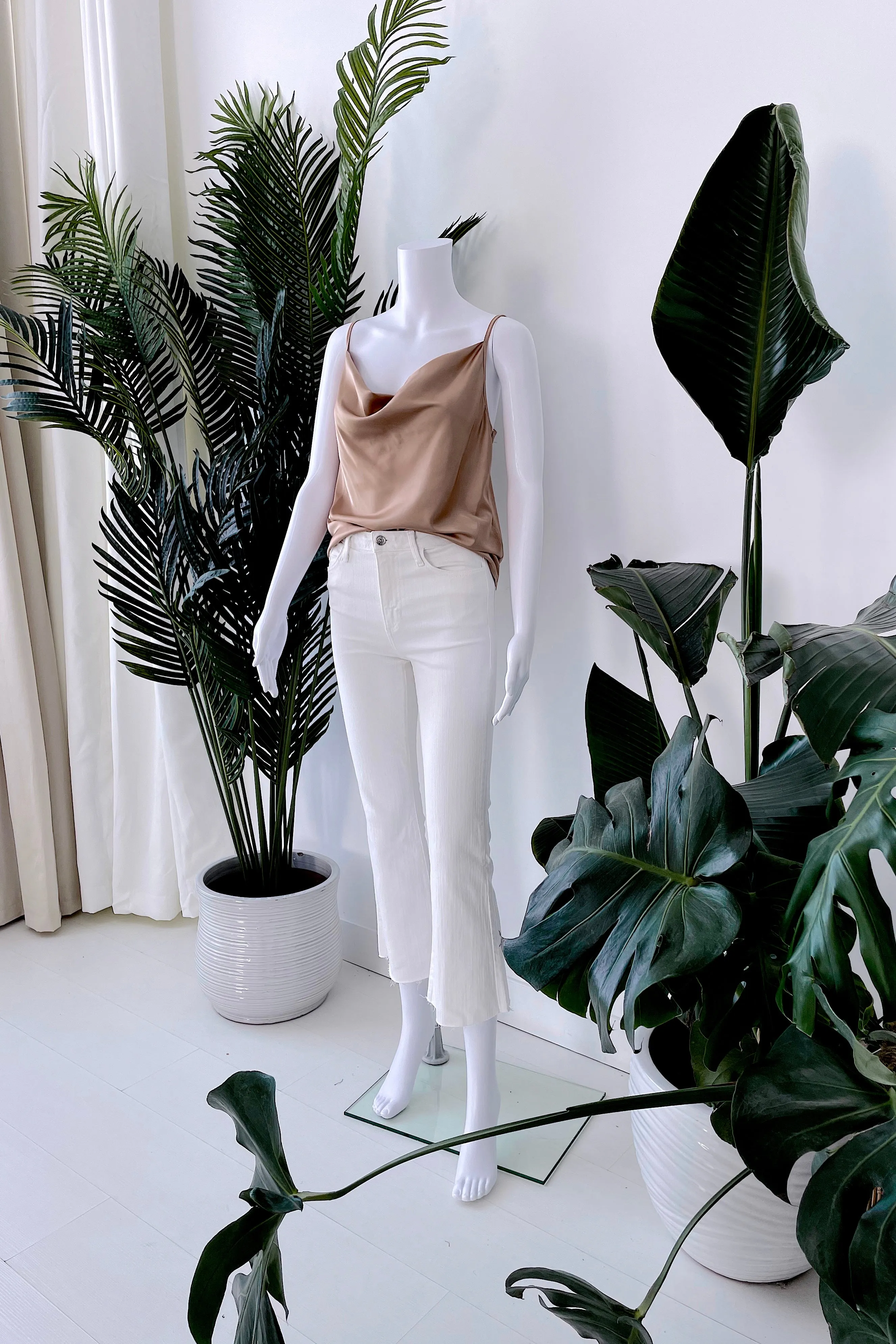GOLD SATIN CAMISOLE TOP