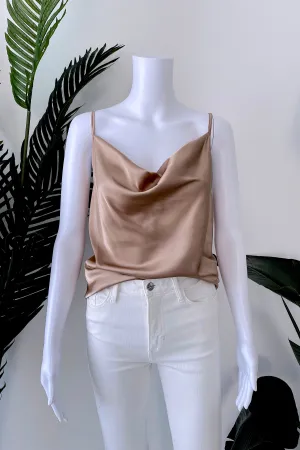 GOLD SATIN CAMISOLE TOP