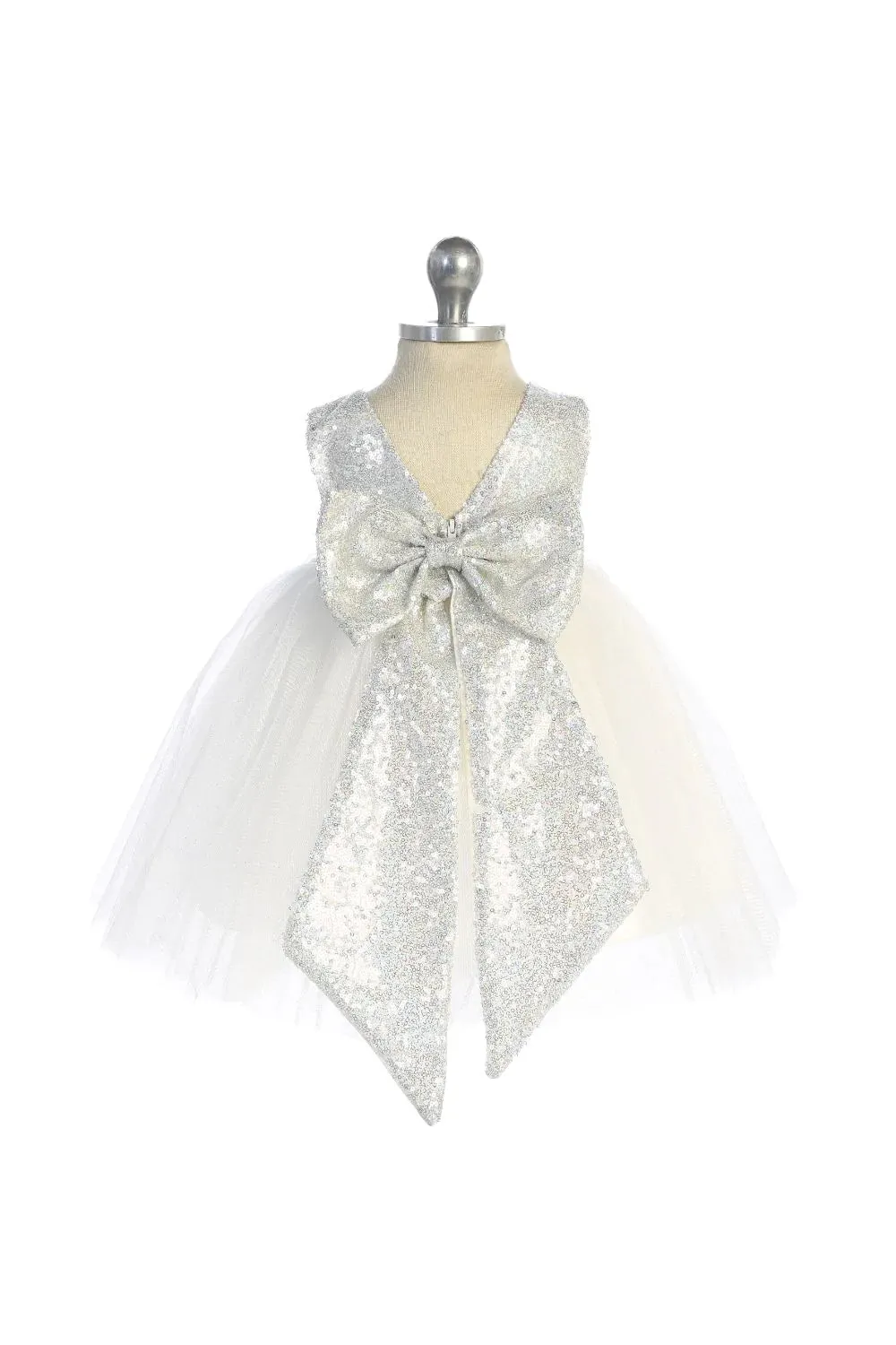 Gold Sequin V Back Baby Dress