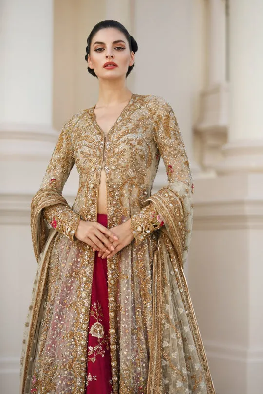 Golden Punjabi Bridal Lehenga for Wedding Wear #BN1254