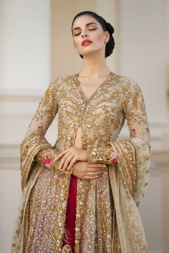 Golden Punjabi Bridal Lehenga for Wedding Wear #BN1254