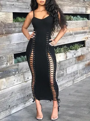 Gorgeousladie Lace-Up Cami Dress