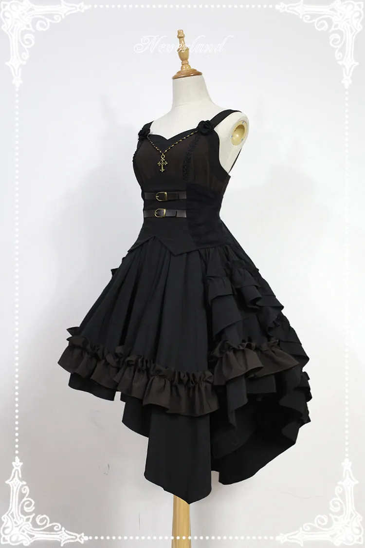 Gothic Lolita Dress Dark Angel Series High Low Lolita JSK Dress by Soufflesong