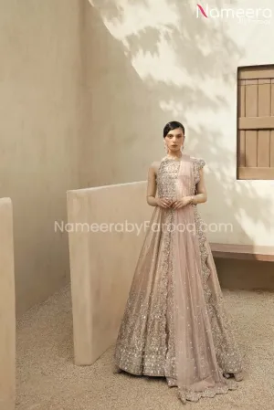 Gown Bridal Lehenga Peach Bridal Dress Pakistani #BS594