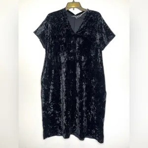 Grade &amp; Gather Velvet dress ALANDREA G&amp;G crushed Dress Black new with tags