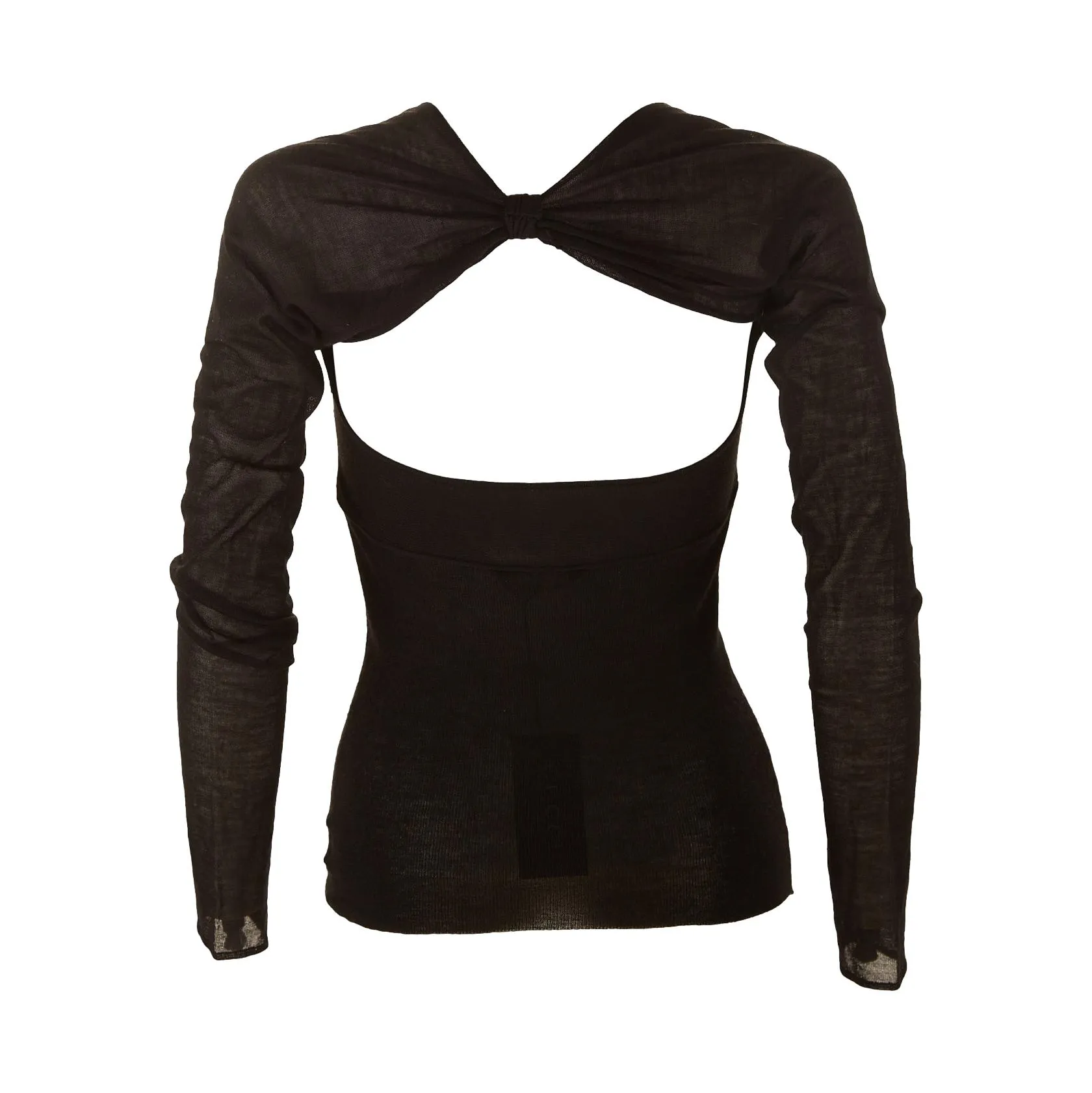 Gucci Black Cashmere Open Back Top