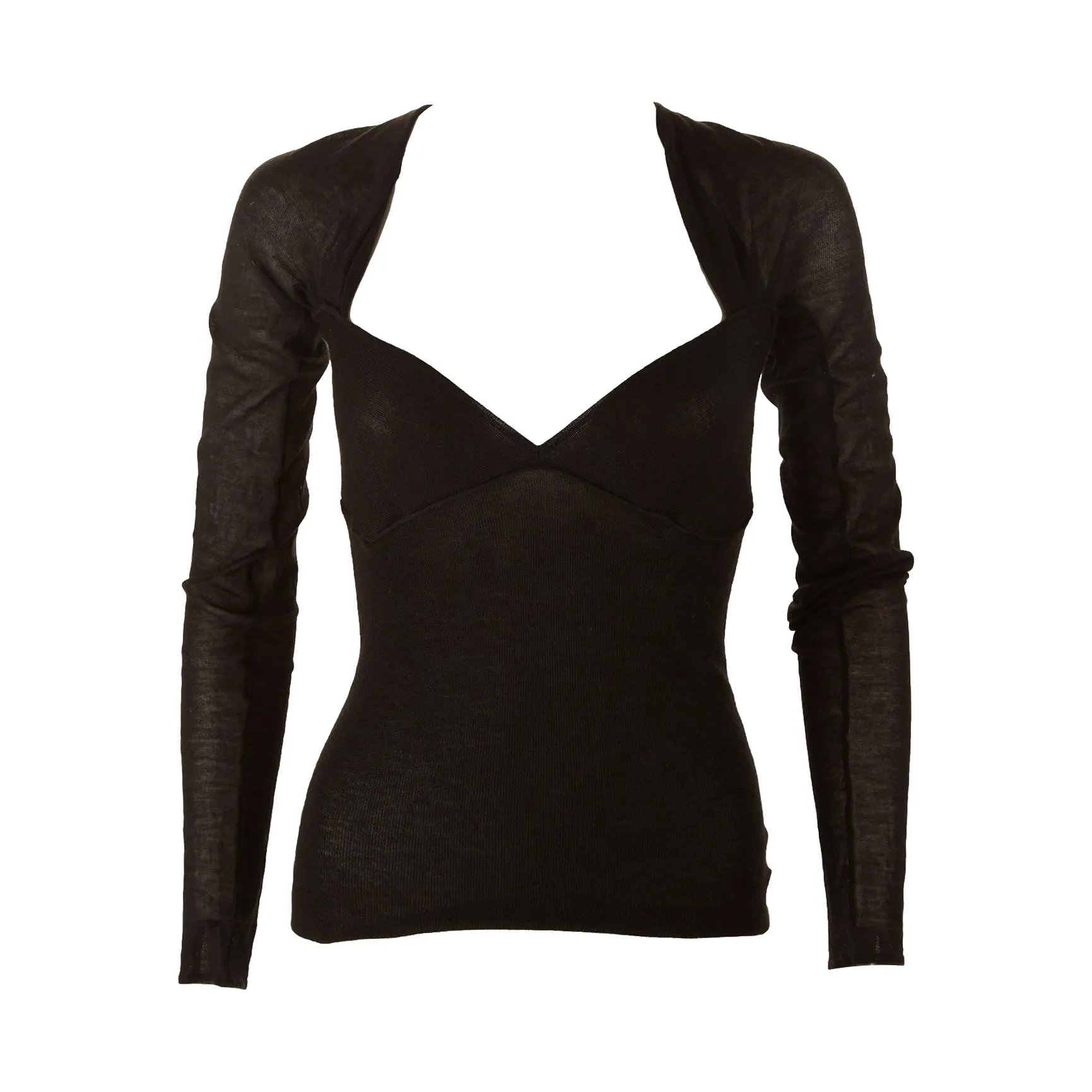 Gucci Black Cashmere Open Back Top