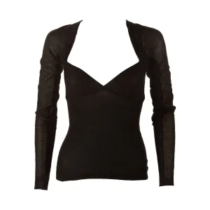 Gucci Black Cashmere Open Back Top